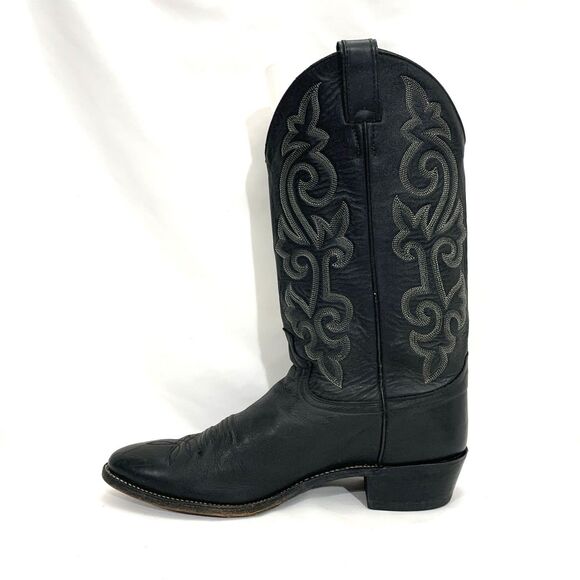 Justin 1409 Men's size 10.5 D Buck Black Leather Western Cowboy Boots - Picture 5 of 12